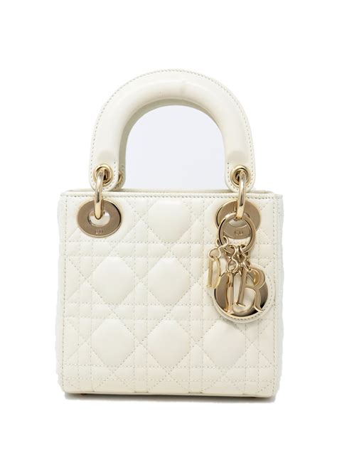 miss dior mini bag white|small lady dior bag.